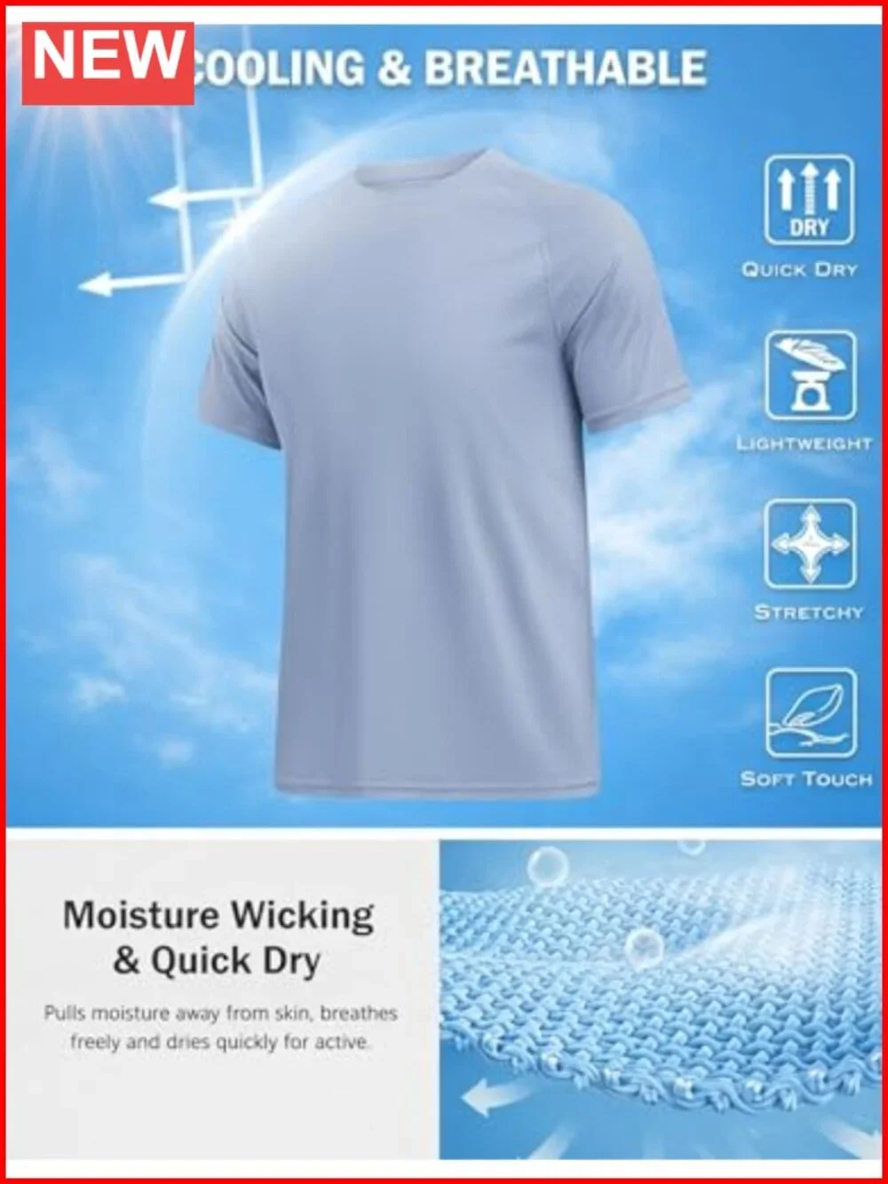 Men's UPF 50+ Quick Dry Rash Guard Sun Shirt Short Sleeve Swim Tee